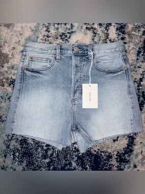 CELLO Faded Light Blue Denim Cutoff Shorts